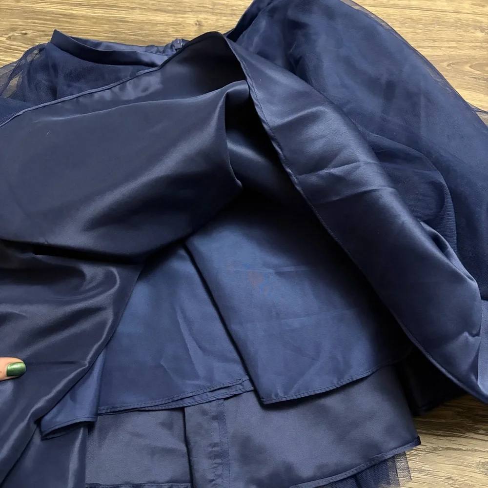 NWT Y2K JJ’s House Layered Tulle Balletcore Mini Skirt (Navy Blue)Size 4